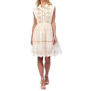 NEW MAHILA lino dress in white